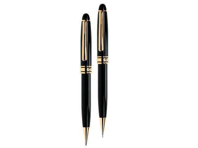 Vintage Ballpen/Pencil Set - black/gold (W-734SET/BLK/GLD)