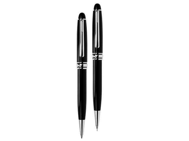 Vintage Ballpen/Pencil Set - black/silver (W-734SET/BLK/SLV)