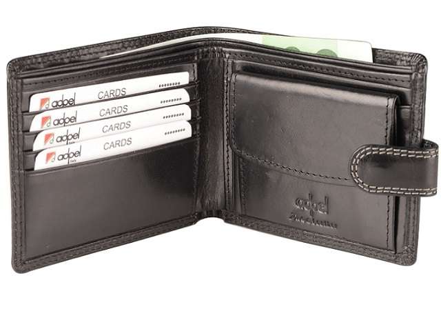 Billfold Wallet with Tab Closure - Dakota leather - black (9918)