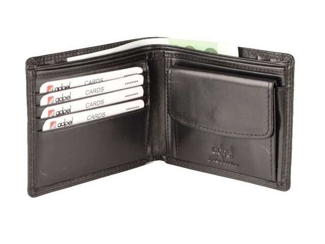 Billfold Wallet with Coin Pocket - Dakota leather - black (9919)