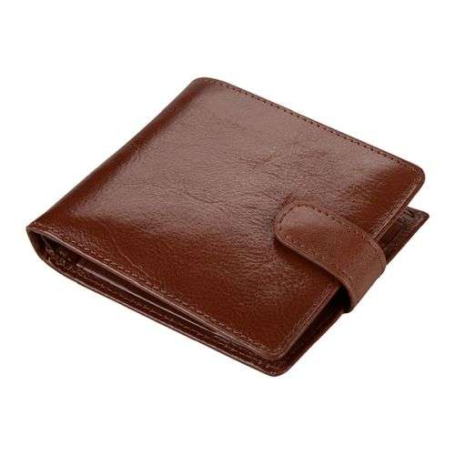 Wallet with Coin Purse and Tab Closure - Vitello Leather - brown (6618)