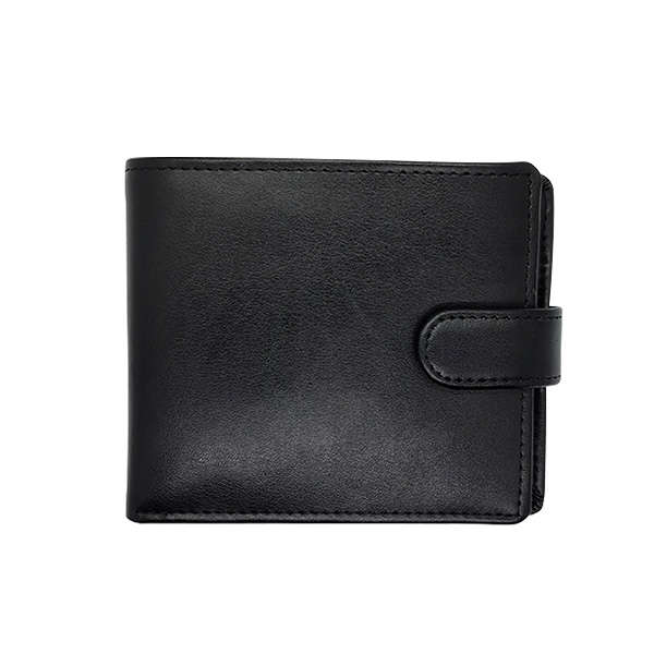 Wallet with tab closure and coin purse - Ascot Genuine Leather - black (GL-44718)