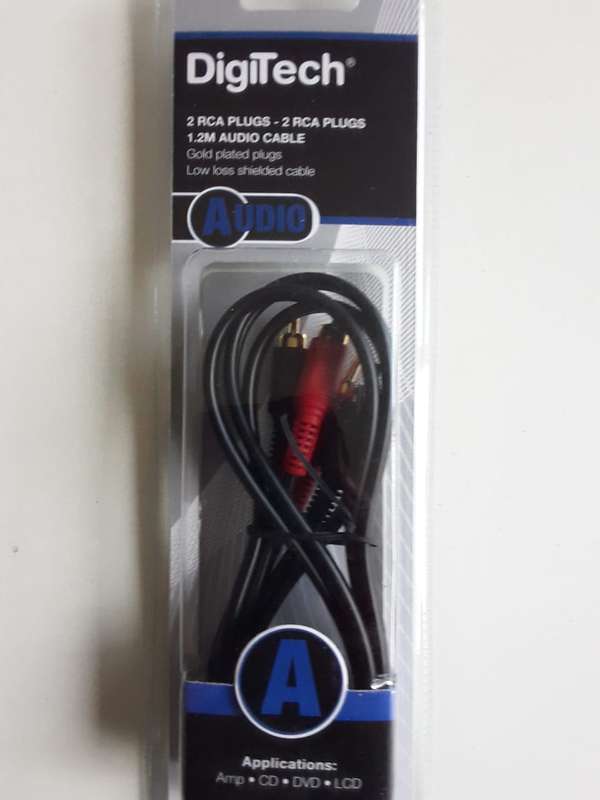 DigiTech 2 RCA Plugs - 1.2M Audio Cable - stock on hand