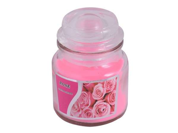 Scented Candle in Jar - pink (rose) (P2450P)