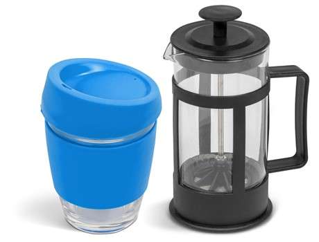 Kooshty Kupper Set With Black Plunger - Cyan