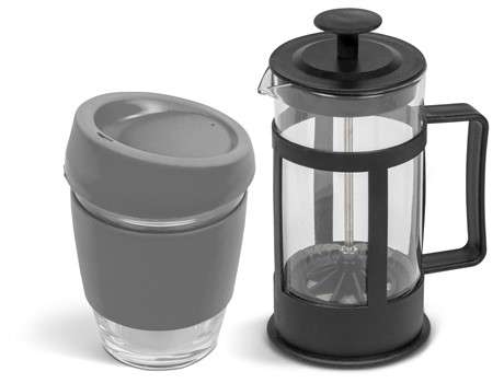 Kooshty Kupper Set With Black Plunger - Grey