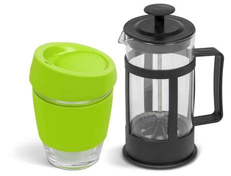 Kooshty Kupper Set With Black Plunger - Lime