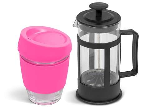 Kooshty Kupper Set With Black Plunger - Pink