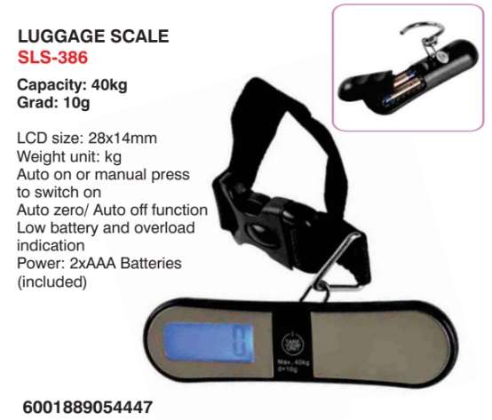 Sunbeam luggage scale (SLS-386)