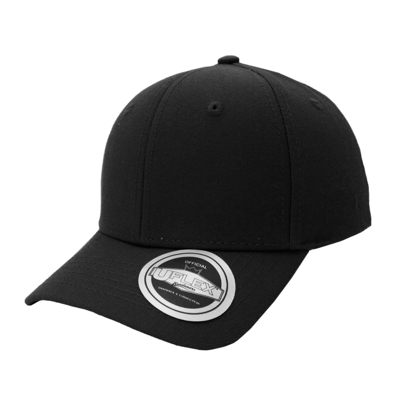 Uflex 6 Panel Curved Peak Snapback - black (U15608)