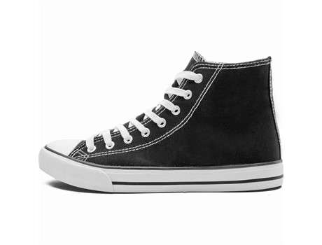 Altitude Unisex Retro High Top Canvas Sneaker - black