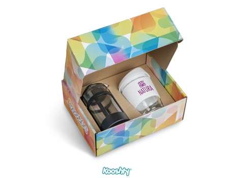 Kooshty Kupper Set With Black Plunger - White