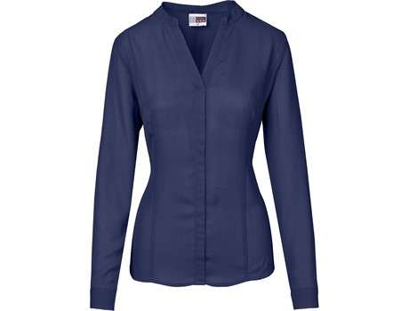 US Basic Ladies Long Sleeve Ava Blouse - navy (BAS-11210)