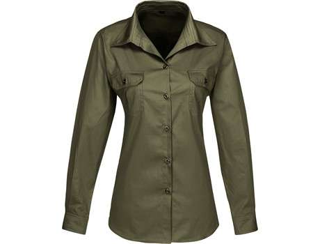 US Basic Long Sleeve Wildstone Shirt - Ladies - military green (BAS-7763)