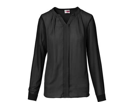 US Basic Ladies Long Sleeve Zenobia Blouse - black (BAS-11208)