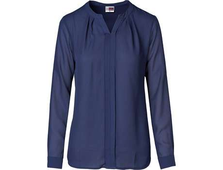 US Basic Ladies Long Sleeve Zenobia Blouse - navy (BAS-11208)