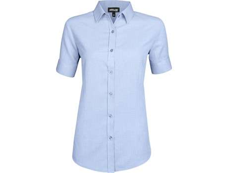 Altitude Short Sleeve Nottingham Shirt - Ladies - sky blue