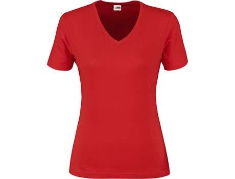 US Basic Super Club 165 V-Neck T-Shirt - Ladies - red (BAS-9001)