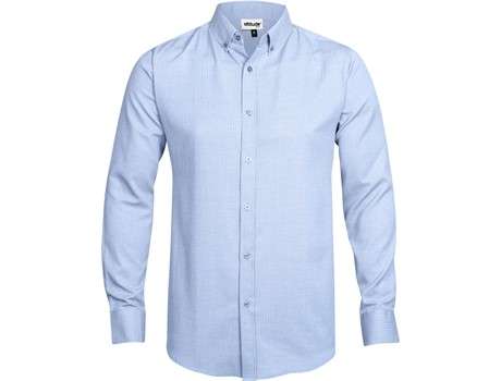 Altitude Long Sleeve Nottingham Shirt - Mens - sky blue