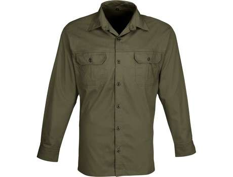 US Basic Long Sleeve Wildstone Shirt - Mens - military green (BAS-7762)