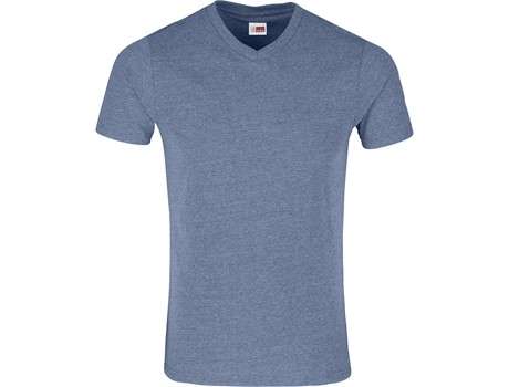 US Basic Michigan Melange V-Neck T-Shirt - Mens - blue (BAS-9002)
