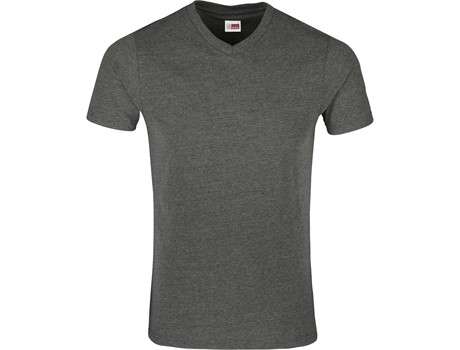 US Basic Michigan Melange V-Neck T-Shirt - Mens - dark grey (BAS-9002)