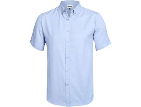 Altitude Short Sleeve Nottingham Shirt - Mens - sky blue