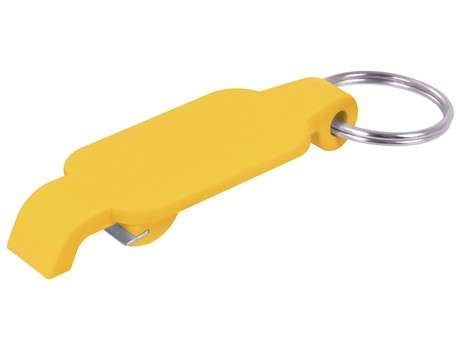 Pop keyring bottle opener - yellow