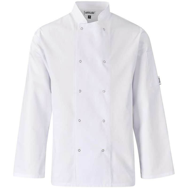 Altitude Unisex Long Sleeve Zest Chef Jacket - white