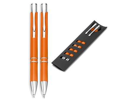 Elektra Ball Pen and Clutch Pencil Set - orange (Penset-2015)