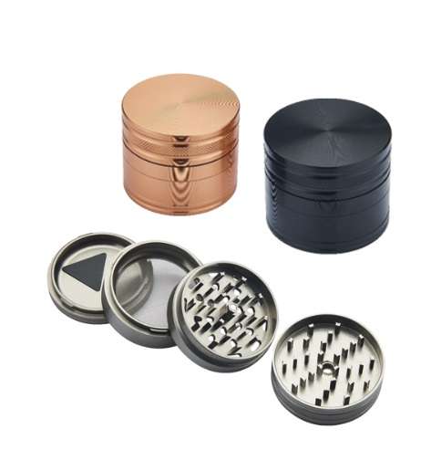 Tobacco Grinder - 4 Piece Aluminium (assorted) (TBGR035)