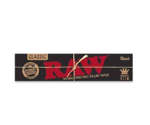 RAW Paper - Classic Black King Size slim and tips (24 x 32s) (RAW041)