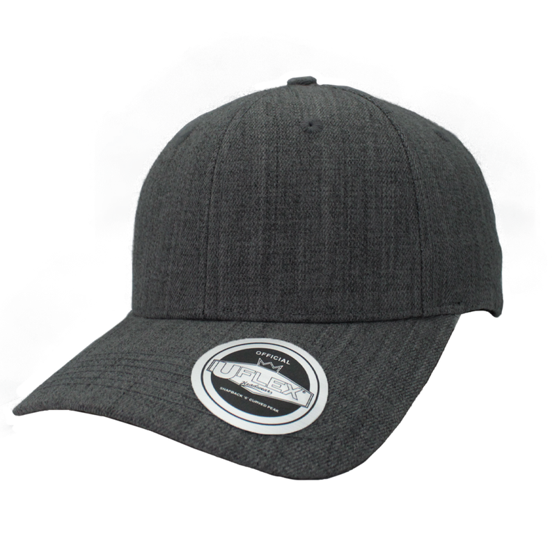 Uflex 6 Panel Curved Peak Snapback - charcoal melange (U15608)