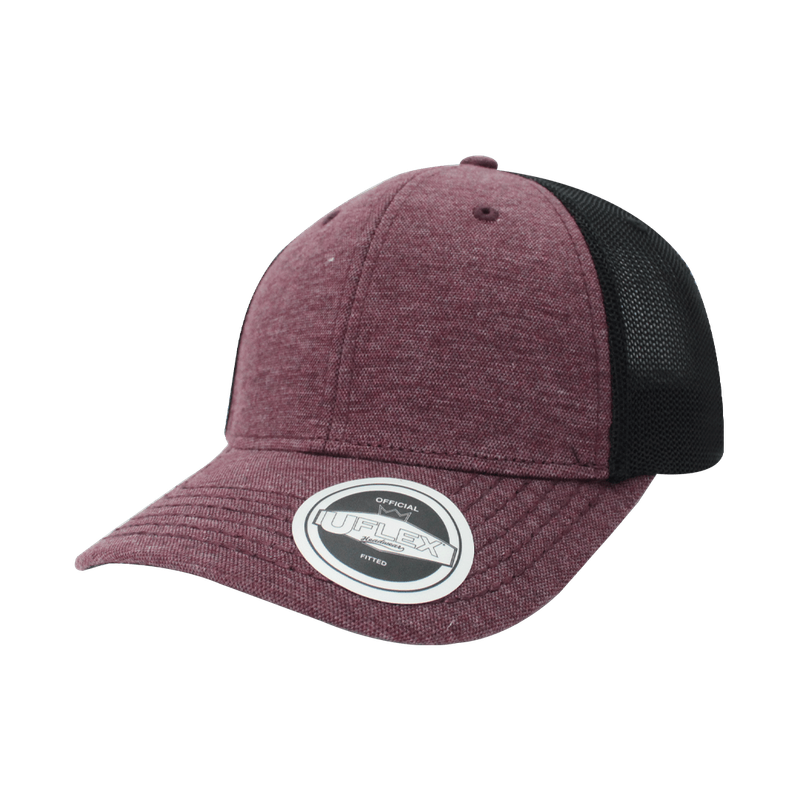 Uflex 6 Panel Fitted Trucker - maroon (U15503)