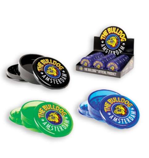 Bulldog Tobacco Grinder - Plastic coloured (assorted) (TBGR018)
