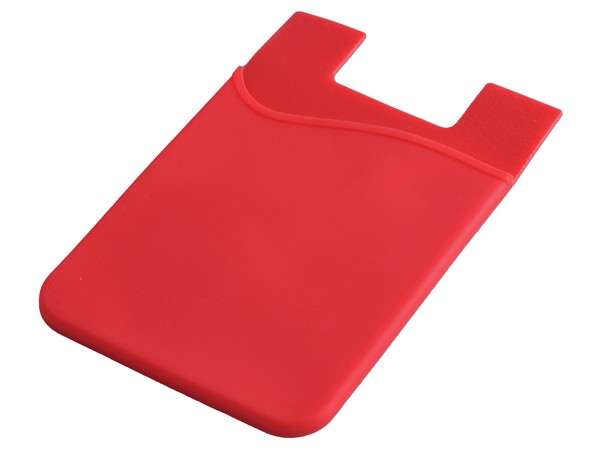 Silicone Cellphone Card Holder - red (P2424R)