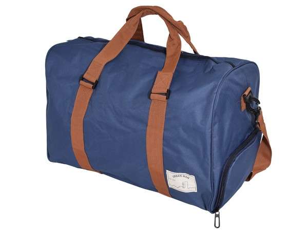 Urban Man Flex Canvas Weekender - navy/tan (UG006E)