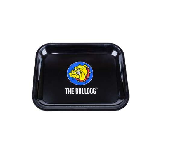 Bulldog Rolling Tray - Black - Small, Large Logo (18cm) (BRTS02)