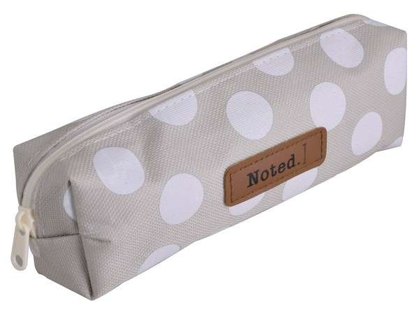 Noted Polkadot Pencil Case - grey and white (ND013)