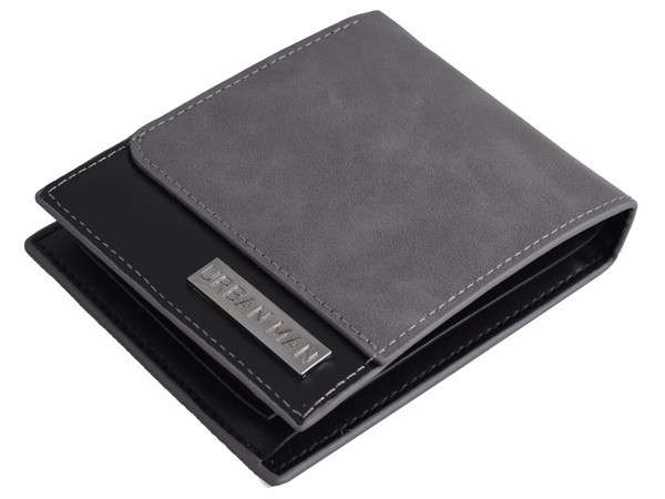 Urban Man Quinn Double Layer PU Wallet - black/grey (UGW802Bh)