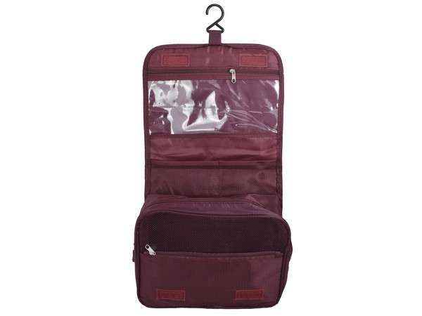 Velcro Hanging Toiletry Bag - maroon (P2555M)