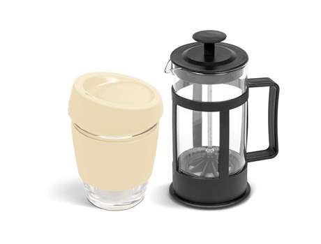 Kooshty Kupper Set With Black Plunger - Cream