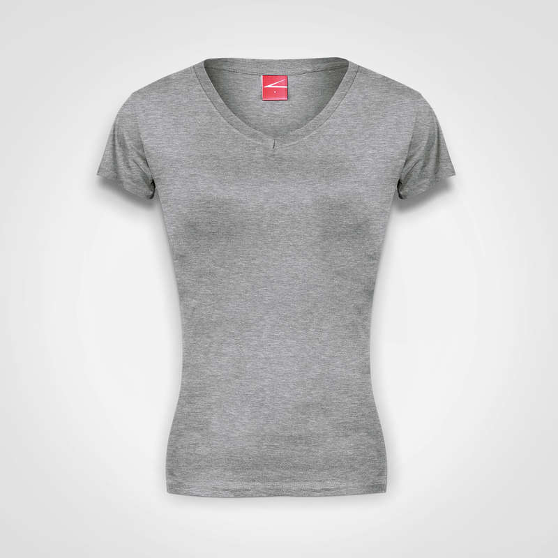 Ladies Fitted V-Neck T-Shirt - grey