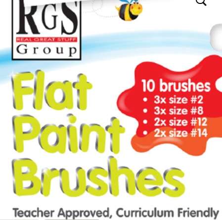 Flat Paint Brushes - 10pc Assorted (RGS4131)
