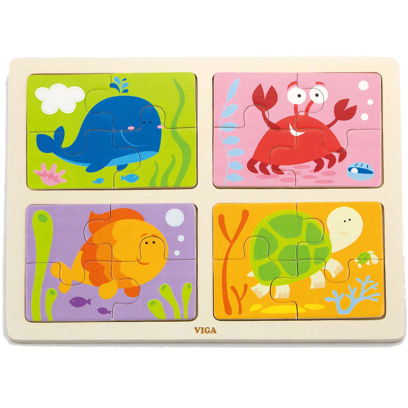 4-In-1 Puzzle Tray - Sea Creatures (RGS50190)