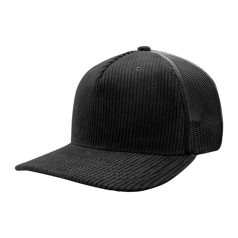 5 Panel Corduroy Trucker Cap - black (U21512)