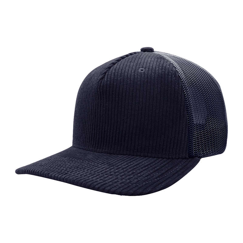 5 Panel Corduroy Trucker Cap - navy (U21512)