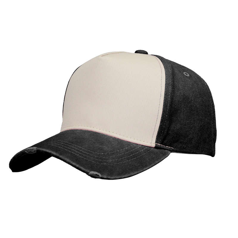 Pigment Washed 5 Panel Cap - black/stone (F21500)
