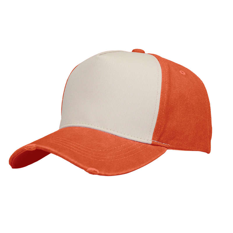 Pigment Washed 5 Panel Cap - orange/stone (F21500)