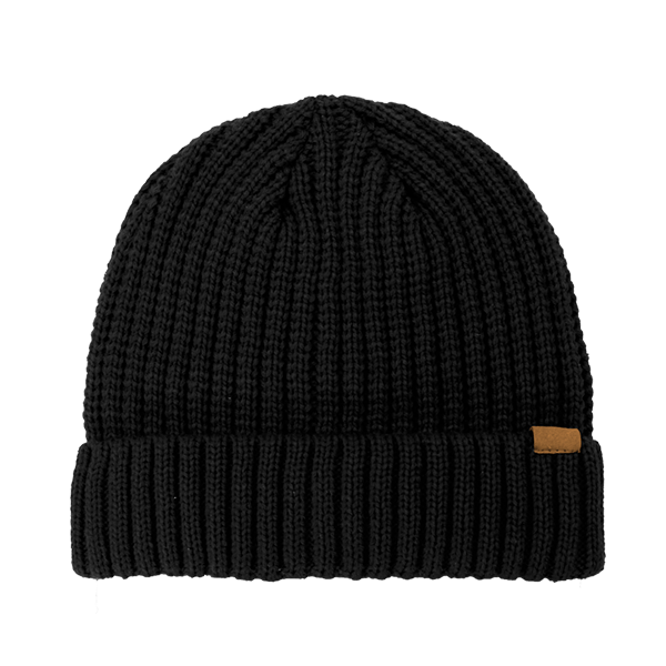 Rib Knit Cuffed Beanie - black (B2200)